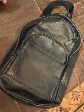 Coach | Bags | Coach Campus Backpack Charcoal Black Blue Signature Leather  Men | Poshmark